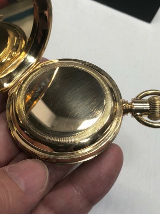E.  HOWARD SERIES V POCKET WATCH WITH DRUM 18K GOLD CASE and NICKLE MOVEMENT 7