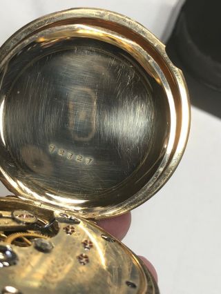 E.  HOWARD SERIES V POCKET WATCH WITH DRUM 18K GOLD CASE and NICKLE MOVEMENT 8