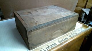 Wood Cigar Tobacco Curing 3/8 Finger Jointed Box Metal Clasp Antique Vintage Old