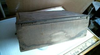 Wood Cigar tobacco curing 3/8 finger jointed box metal clasp antique vintage old 5