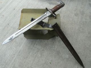 1899 Us Spanish American War 30 - 40 Krag Bayonet W/ Scabbard