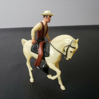 Vintage Hartland Plastic Gil Favor Western Cowboy Figure & Horse W Saddle Toy
