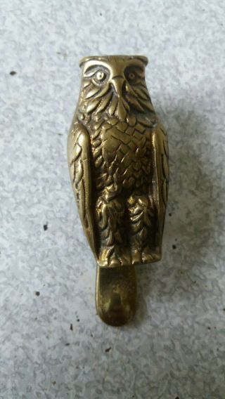 Vintage Miniature Brass Door Knocker - Owl - 3 Inches Tall