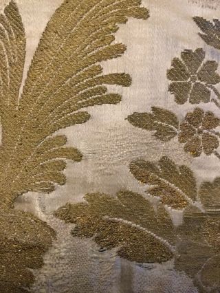 Early 19 Th Century Silk Brocade Panel Silk And Metallic Threads 6