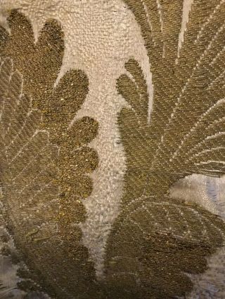 Early 19 Th Century Silk Brocade Panel Silk And Metallic Threads 7