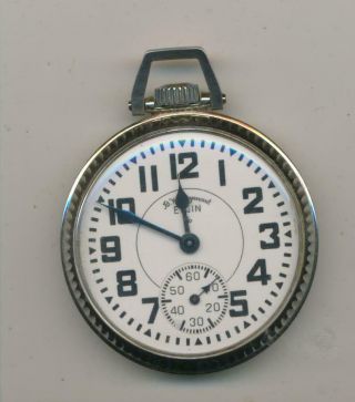 Bw Raymond Elgin Railroad Pocket Watch 571 21 Jewel 9 Adjustments Clear Back