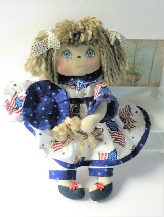 Primitive Raggedy Ann Doll AMERICANA 