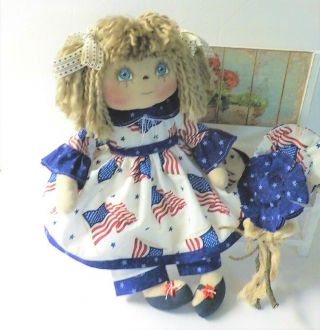 Primitive Raggedy Ann Doll AMERICANA 