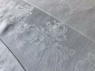 Matching Pair Antique Huckaback Damask Linen Towels 36” X 22”