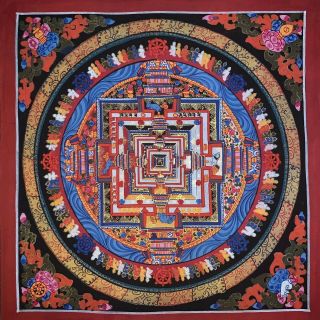 Masterpiece Handpainted Tibetan Kalchakra Mandala Thangka Painting Chinese Aaj