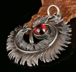 REAL 925 SILVER PENDANT FEATHER MASCOT LIMITED EDITION HANDMADE LADIES ' GIFT 3
