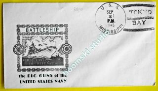 Uss Mississippi Bb - 41 Cover 1945 Tokyo Bay (can - 100)