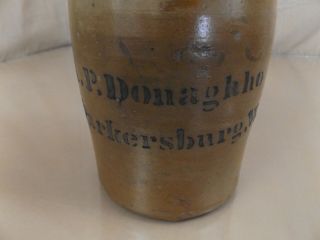 Antique A.  P Donaghho Parkersburg W.  V.  Glazed Stoneware Crock Jar Wax Seal 3