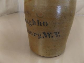 Antique A.  P Donaghho Parkersburg W.  V.  Glazed Stoneware Crock Jar Wax Seal 4