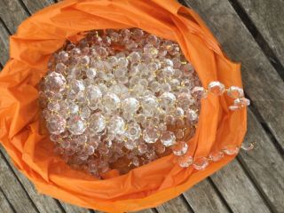 90,  Vintage Lead Crystal Glass Chandelier Droplets With Link Ties 1.  6 Kg