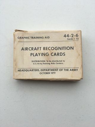 Aircraft Recognition Playing Cards Graphic Training Aid 1979 44 - 2 - 6 Vintage