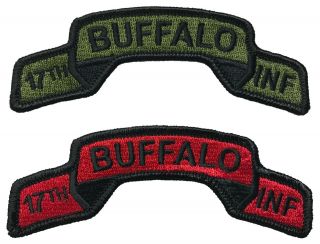 Us 17th Infantry Regiment Embroidered Tabs - Buffaloes - Afghanistan - Iraq