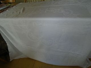 Vintage Irish Linen Damask Tablecloth - The Dorchester