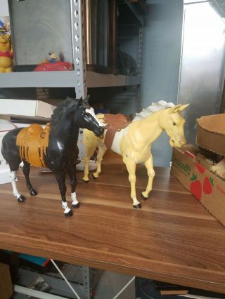 Vintage The Ready Gang Black Horse By Marx Toys And 1973 Lone Ranger Horse