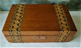 Antique Victorian Wood Box With Lovely Inlaid Marquetry Turnbridge Ware