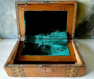 ANTIQUE VICTORIAN WOOD BOX WITH LOVELY INLAID MARQUETRY TURNBRIDGE WARE 2