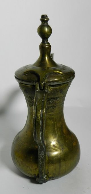 Antique Ornate Brass Middle Eastern Arabic Dallah Marked Coffee Pot 10 