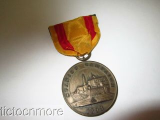 Us Span Am Usn Navy Spanish Campaign Medal Numbered 1524 Split Wrap Brooch