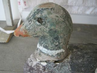 Old Primitive Great Paint Wood Duck Decoy with Bottom Weights Country Find AAFA 2