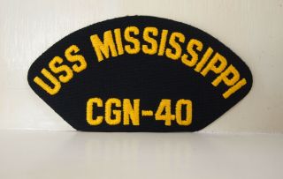 2 Us Navy Uss Mississippi Cgn - 40 Patches Ship Boat Patch