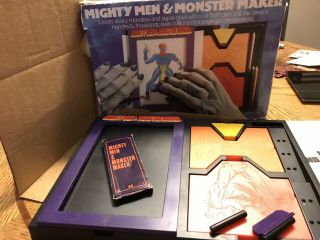 Vintage Mighty Men & Monster Maker Drawing Art Set TOMY 1979 Complete Pencils, 4