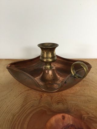 Arts & Crafts Brass And Copper Candle Holder