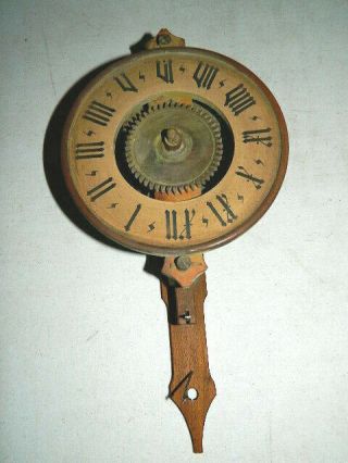 Vintage Bott Swiss Made Early Style One Hand Wood Gears Wall Clock