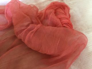 Antique Pink Sheer Silk Fragment From Early Theater Costume