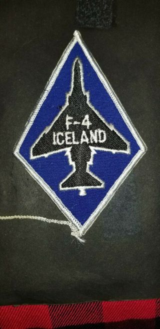 Vintage Us Air Force F - 4 Phantom Keflavik Iceland Blue Patch