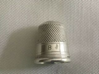 Antique Sterling Silver Stern Bros.  Thimble Markings: 8 And Tangled Rope Anchor