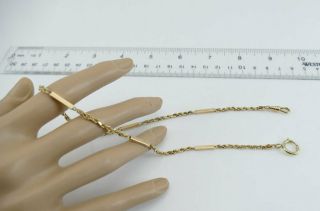 Fine Vintage 14k Solid Gold Watch Chain Fob Fancy Link Long Heavy.  585au