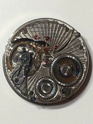 Illinois Bunn Special 16s,  21j,  Model 9 Pocket Watch Movement Only Running