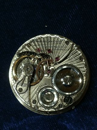 ILLINOIS BUNN SPECIAL 16S,  21J,  MODEL 9 POCKET WATCH MOVEMENT ONLY RUNNING 2