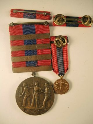 Sampson medal with 4 bars to Murray on USS Oregon 2 ribbons miniature and book 5