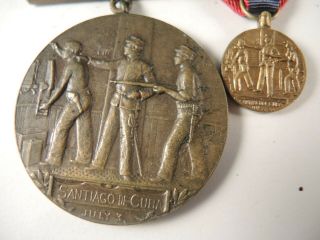 Sampson medal with 4 bars to Murray on USS Oregon 2 ribbons miniature and book 6