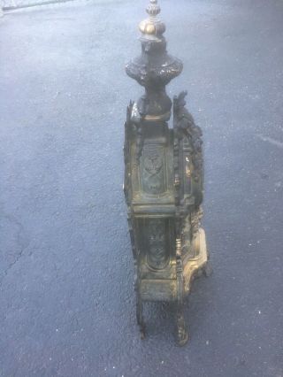 Vintage Bronze Neo Gothic Mantel Clock with Hermle/FHS No Glass And Clock Hands 2