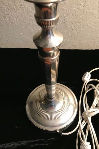 FREDERICK COOPER VINTAGE SILVER CANDLESTICK LAMPS 3