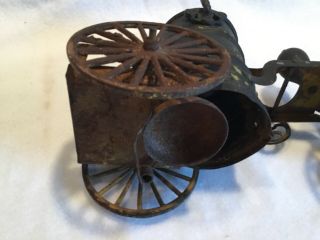 Antique Kingsbury Fire Engine Pumper Wind Up Toy for restoration 5