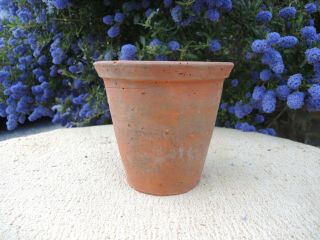 3 Old Hand Thrown Terracotta Plant Pots 6.  75 - 7 