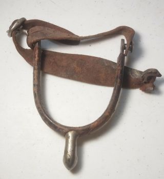 Vintage Us Cavalry Spanish American War Era Leather Wrapped Spur