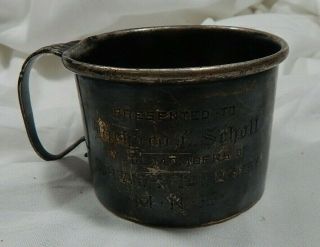 Sterling Cup Spanish American War Wwi Era Whiting Silver Cup 1st Infantry M.  N.  G.