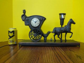 Vintage UNITED Metal Horse And Carriage Clock FAST S/H 3