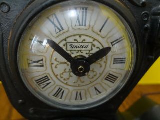 Vintage UNITED Metal Horse And Carriage Clock FAST S/H 4