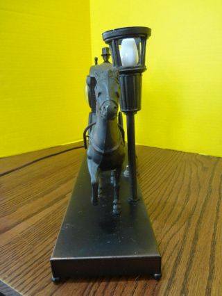 Vintage UNITED Metal Horse And Carriage Clock FAST S/H 6