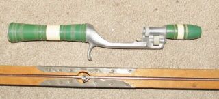 Vintage Orchard Industries Action - Rod,  Bakelite Handle,  Wood Rod Holder and Case 2